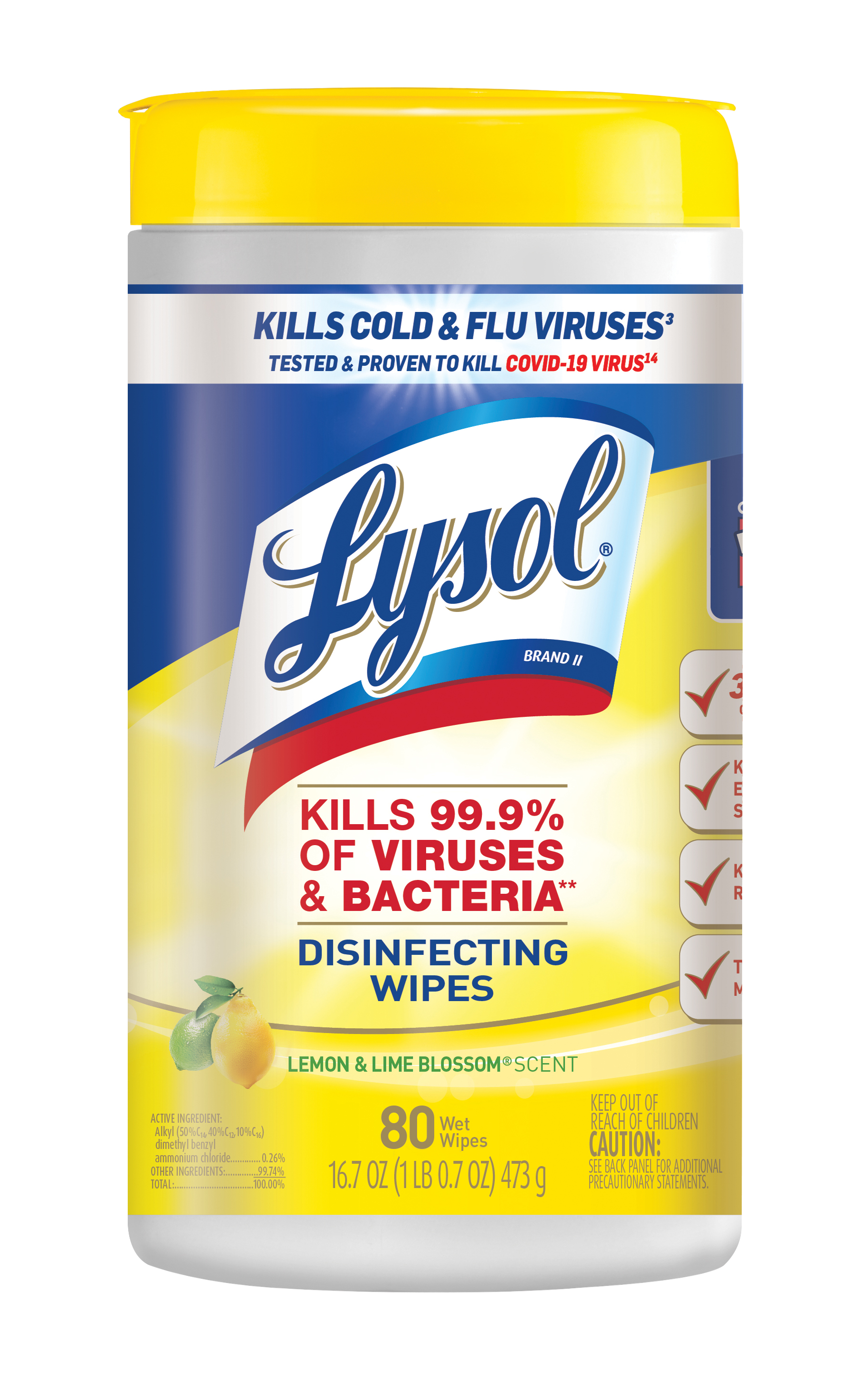 LYSOL Disinfecting Wipes  Lemon  Lime Blossom Canister